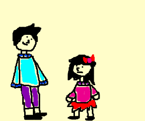 300x250 a tall boy and a short girl drawing - Short Girl Drawing