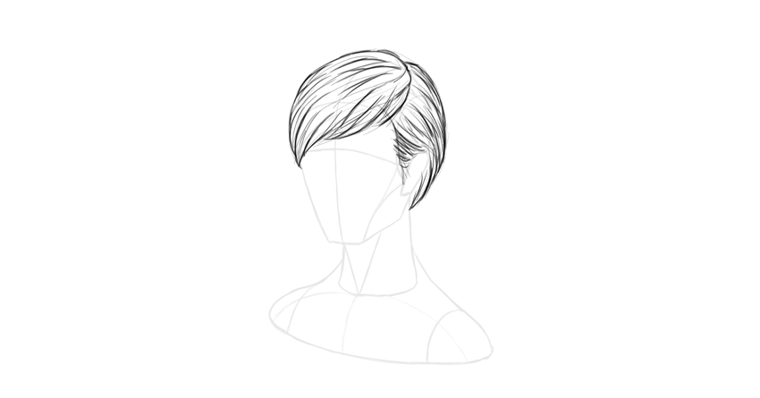 850x445 How To Draw Hair Step - Short Hair Drawing