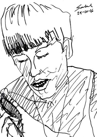 375x530 woman with short hair drawing - Short Hair Drawing