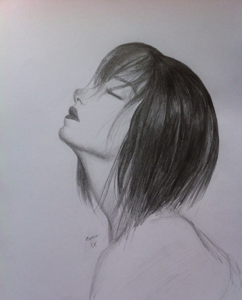500x619 girl short hair shared - Short Hair Drawing