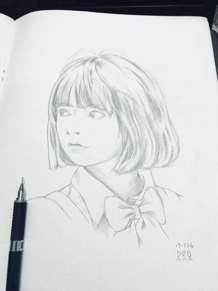 Short Hair Girl Drawing at PaintingValley.com | Explore collection of ...