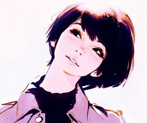 300x250 images about anime girl short hair on we heart it see more - Short Hair Girl Drawing
