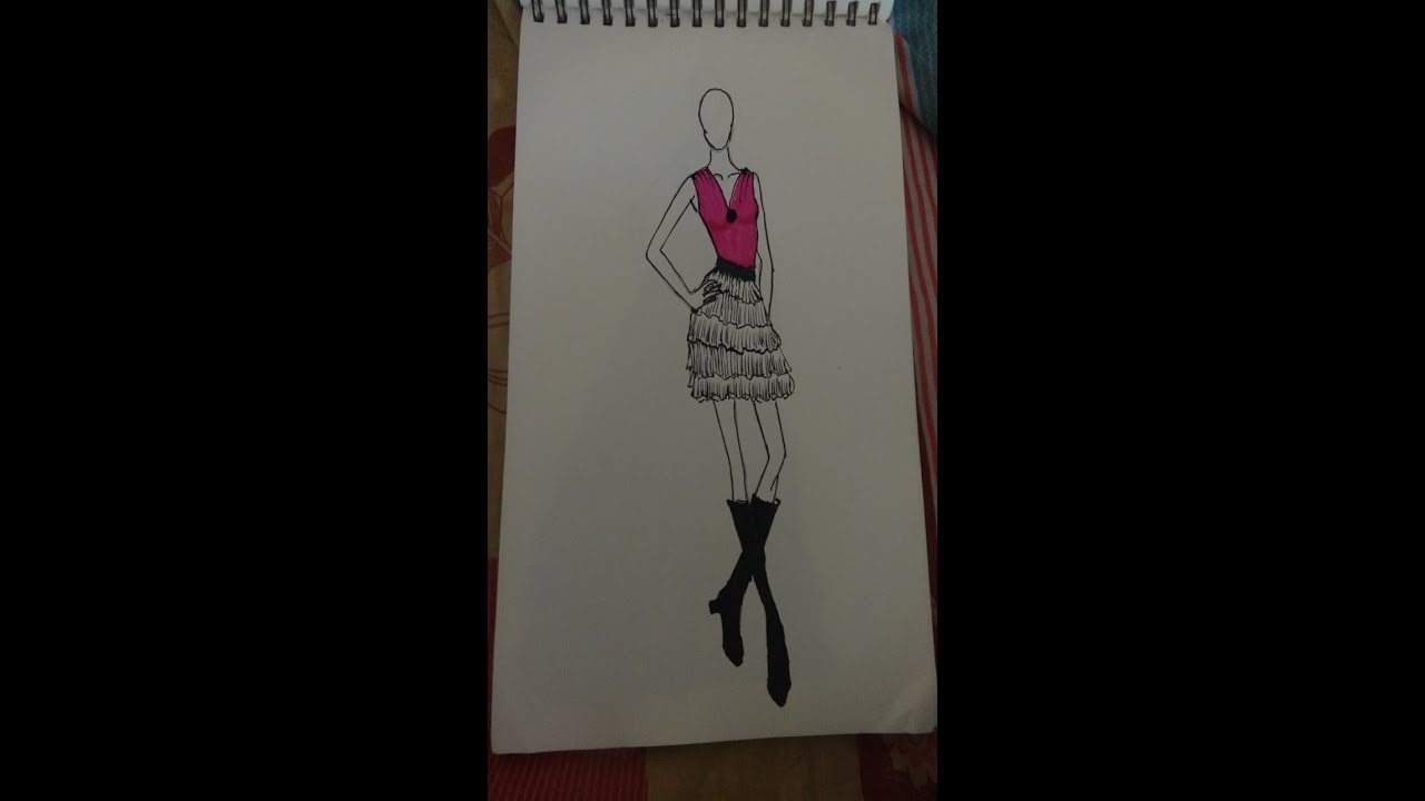 1280x720 how to draw short skirt and top dress - Short Skirt Drawing