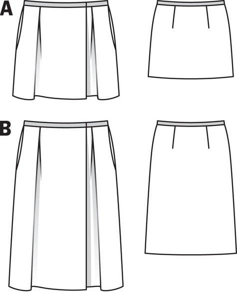 475x586 inverse pleated mini skirt - Short Skirt Drawing