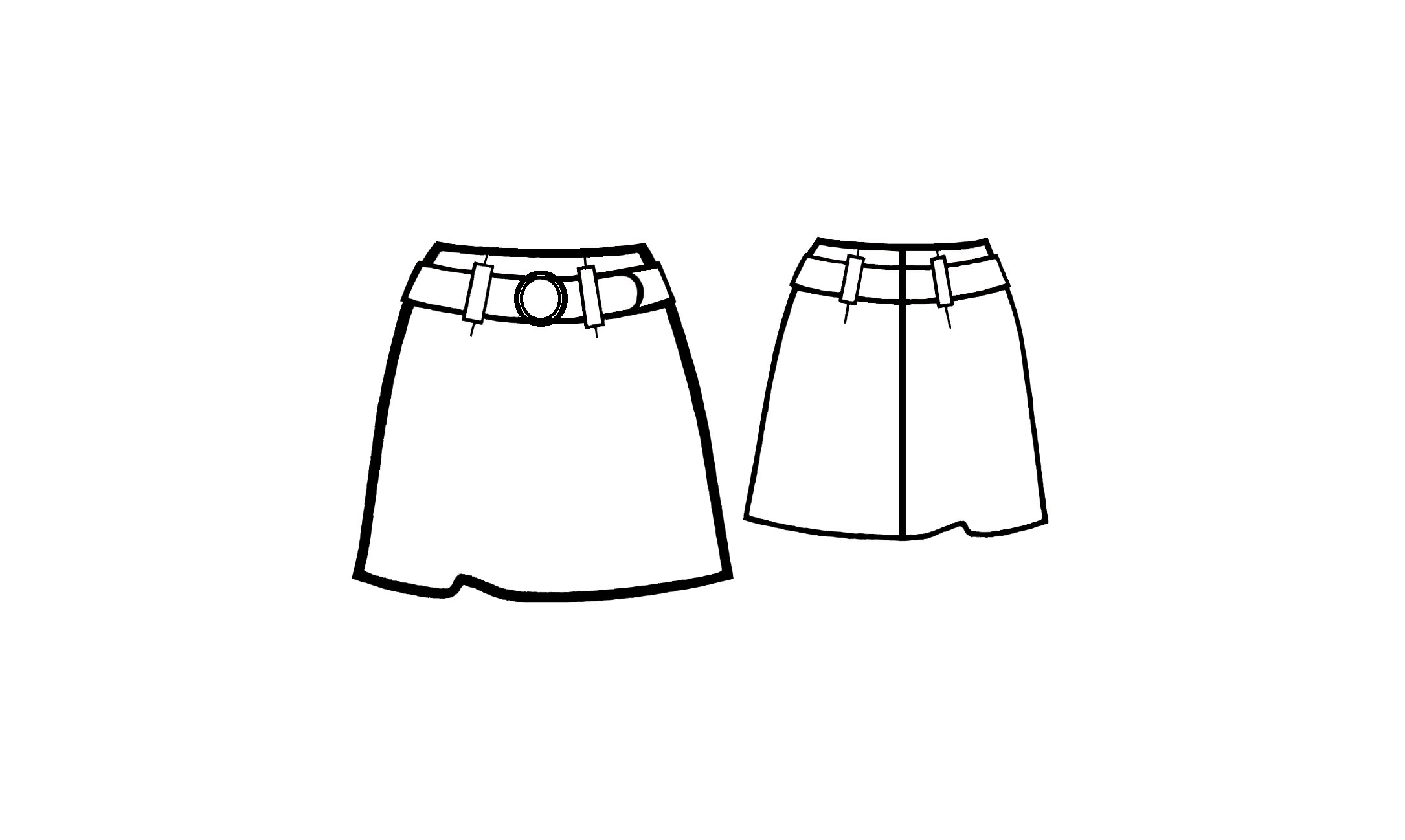 2170x1298 short skirt with waistband - Short Skirt Drawing