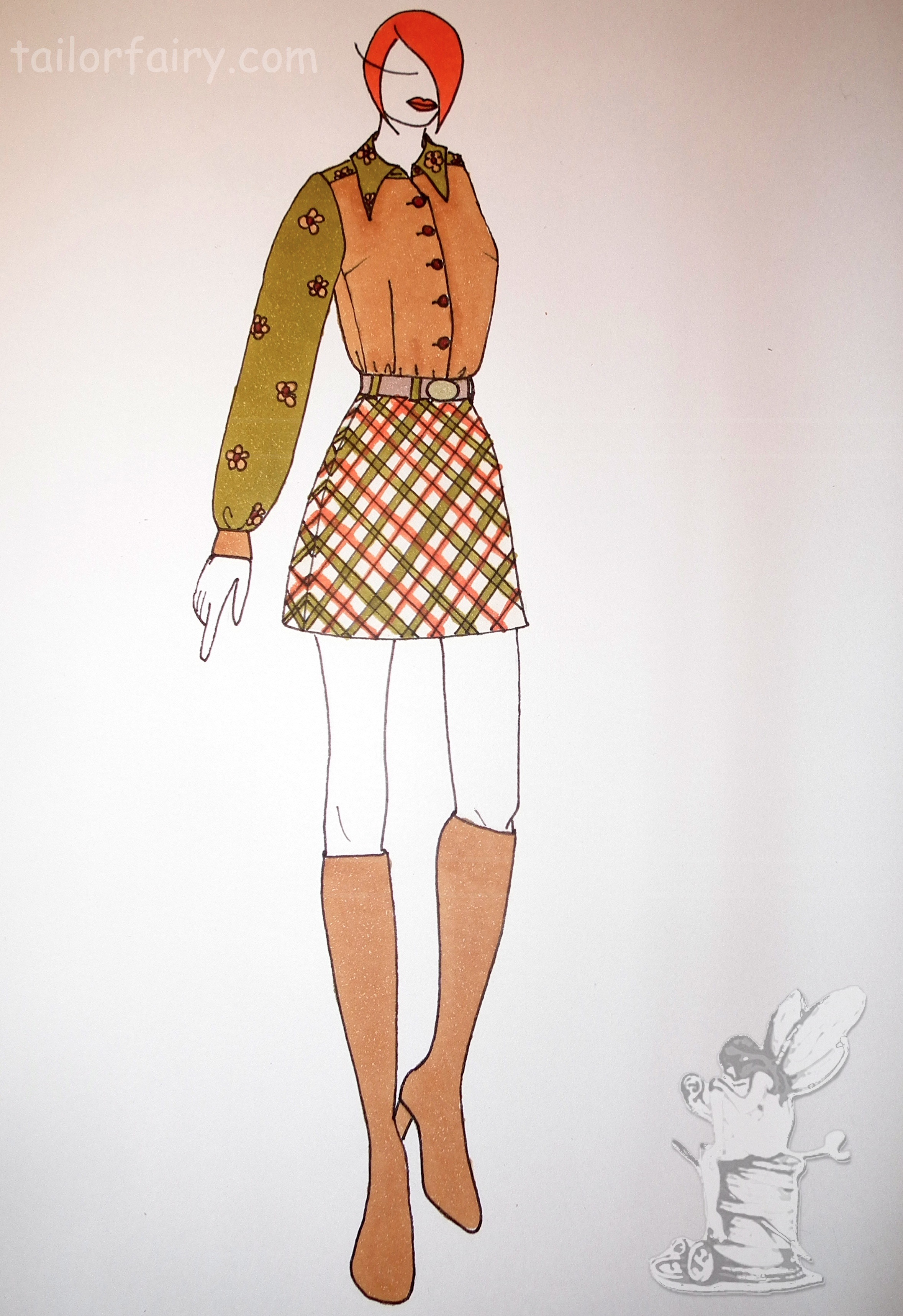 2357x3436 short skirt drawing tailorfairy - Short Skirt Drawing