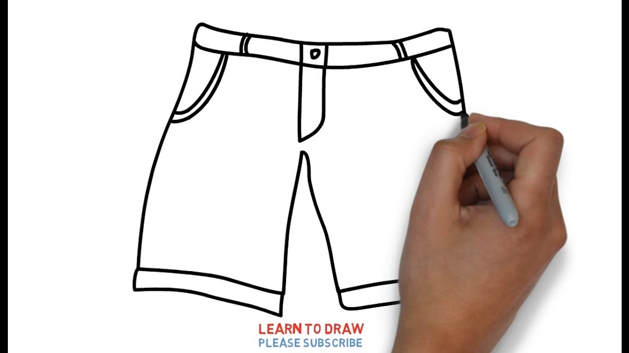1280x720 Easy Step For Kids How To Draw A Men's Shorts - Shorts Drawing