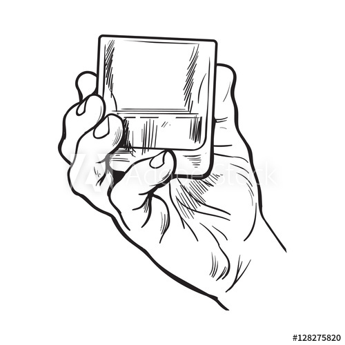 500x500 hand holding full glass of whiskey, sketch style vector - Shot Drawing