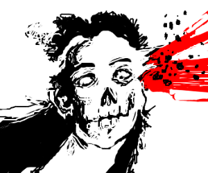 300x250 female zombie shot through head drawing - Shot Drawing