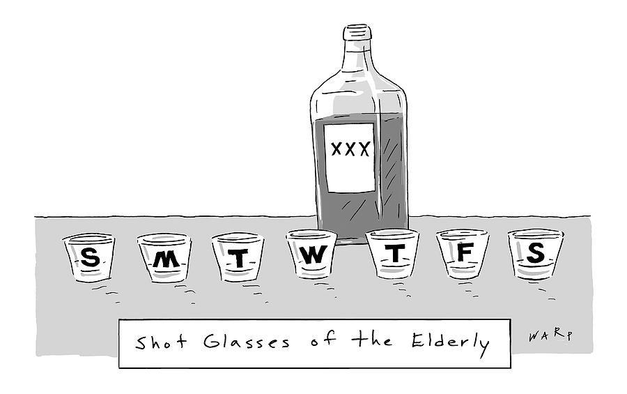 900x565 Shot Glasses Of The Elderly - Shot Glass Drawing