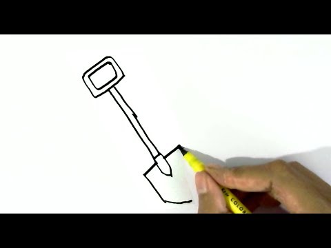 480x360 How To Draw A Shovel Easy Steps For Children, Kids, Beginners - Shovel Drawing