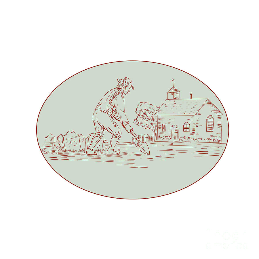 900x900 medieval grave digger shovel oval drawing digital art - Shovel Drawing