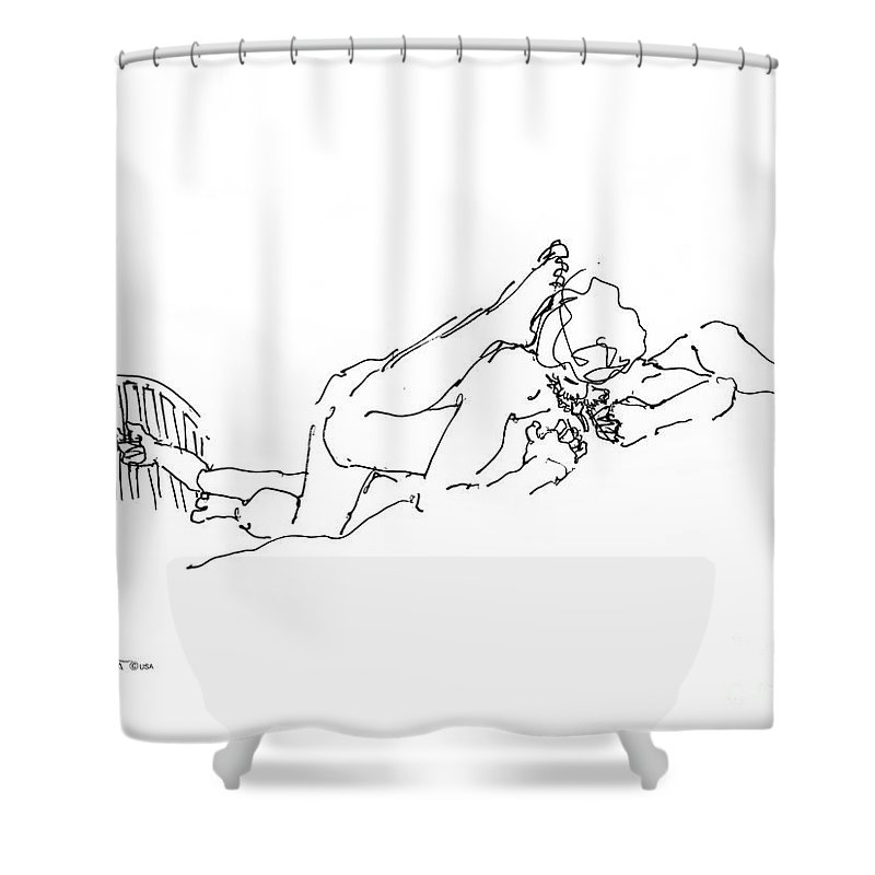 800x800 cunnilingus art drawings shower curtain for sale - Shower Drawing