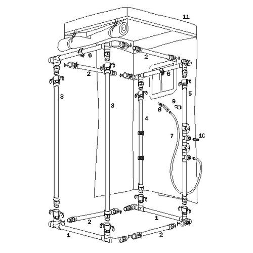 500x500 indestructo decon shower - Shower Drawing