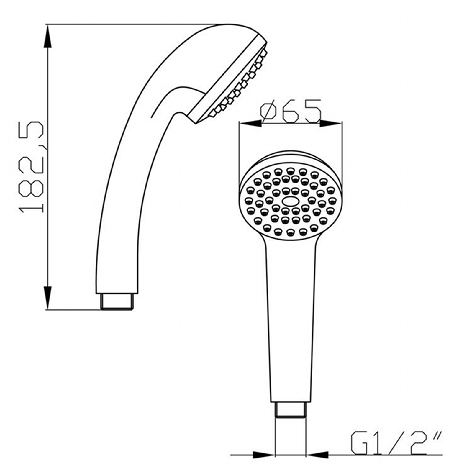 1600x1600 enki handheld shower head hose chrome antique bronze ebay - Shower Head Drawing