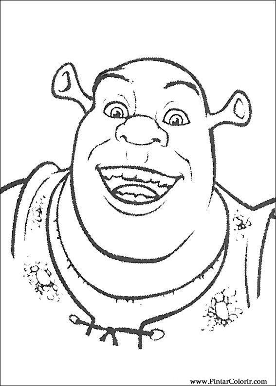 567x794 drawings to paint colour shrek - Shrek Drawing
