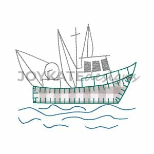 300x300 shrimp boat applique embroidery design joy kate designs - Shrimp Boat Drawing