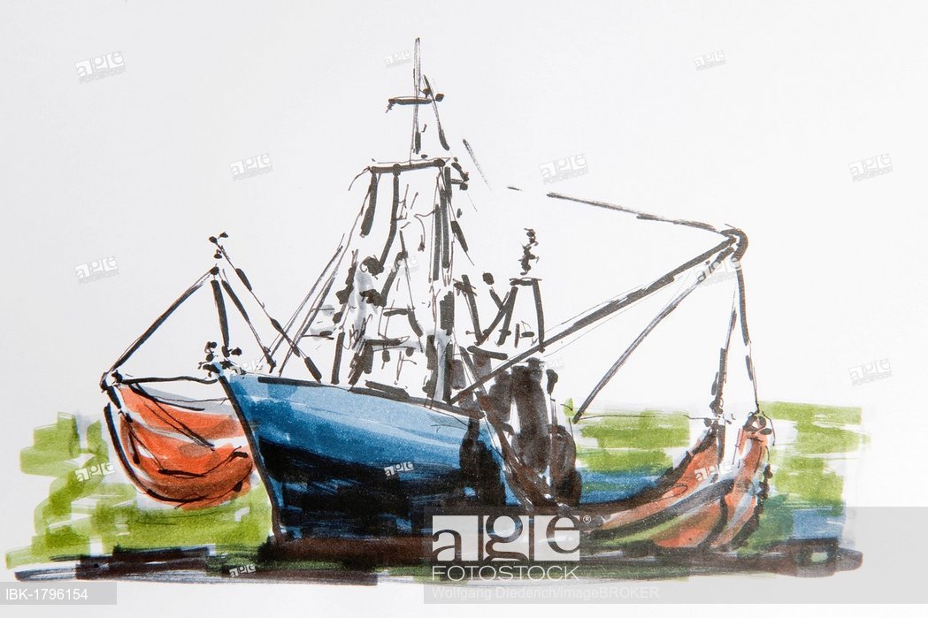 1049x699 shrimp boat, drawing - Shrimp Boat Drawing