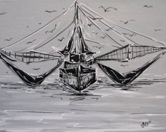 340x270 shrimp boat fine art etsy - Shrimp Boat Drawing