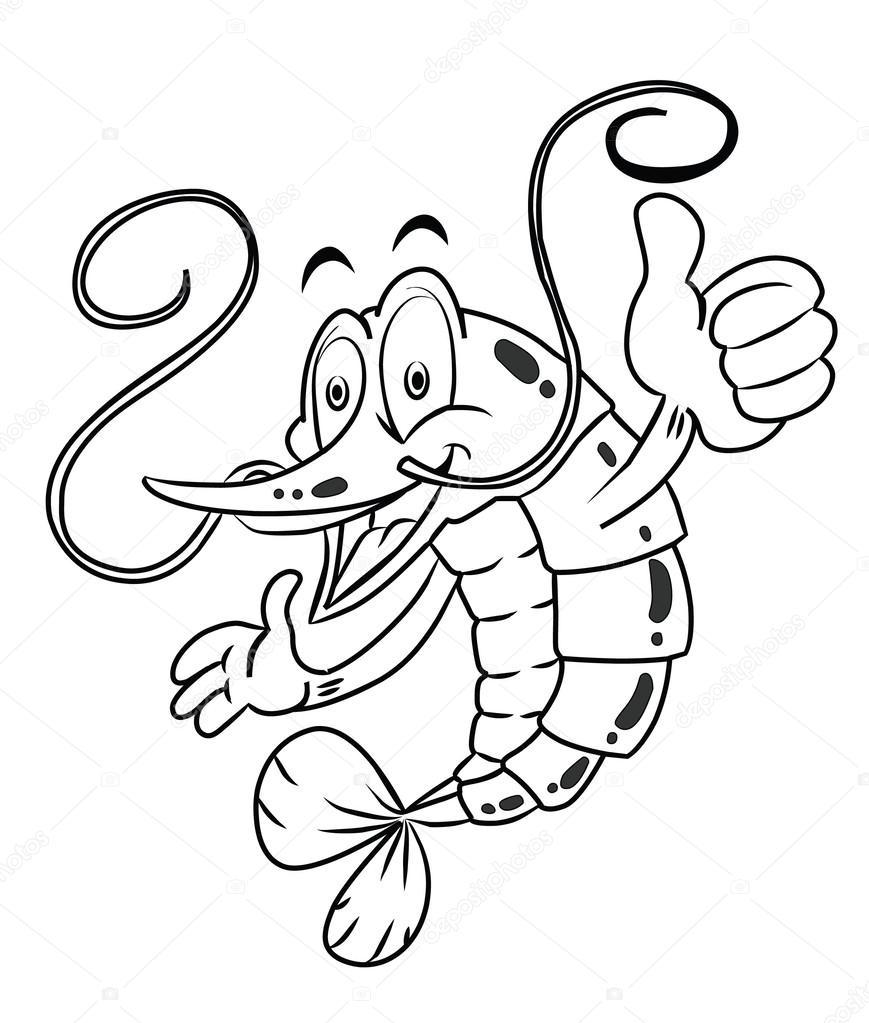 869x1023 shrimp drawing cartoon for free download - Shrimp Cartoon Drawing
