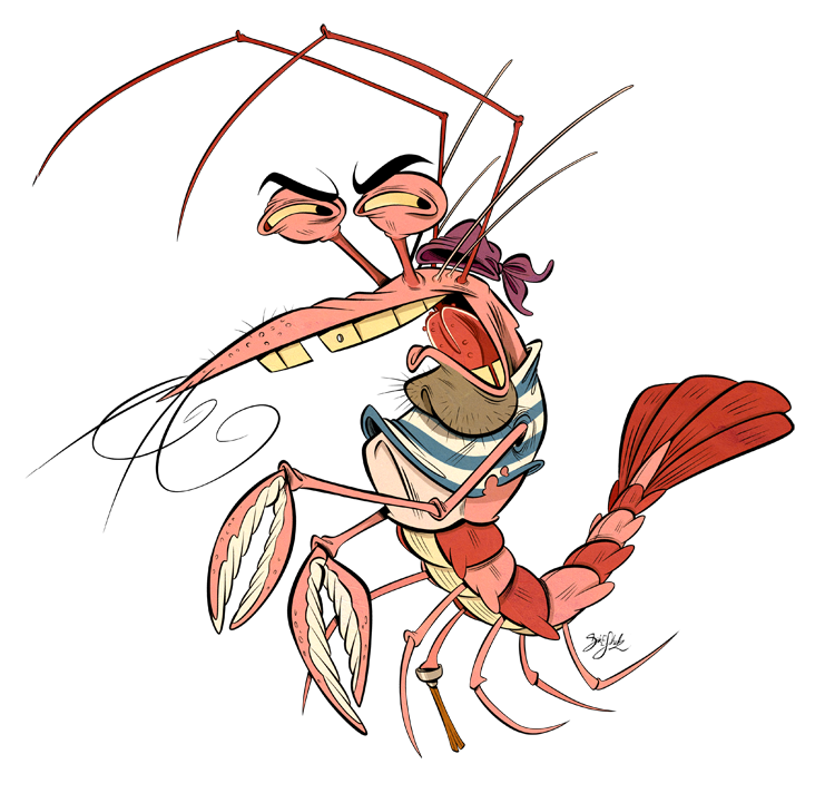 741x721 pirate shrimp - Shrimp Cartoon Drawing