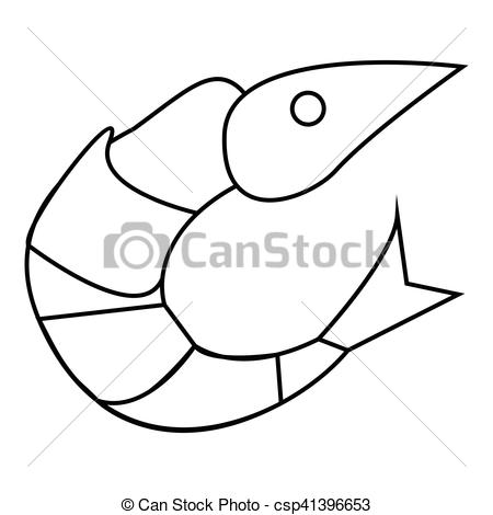 450x470 shrimp icon, outline style shrimp icon outline illustration - Shrimp Drawing