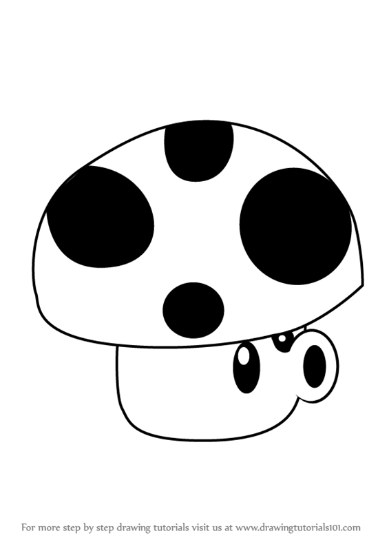 565x800 learn how to draw puff shroom from plants vs zombies - Shroom Drawings