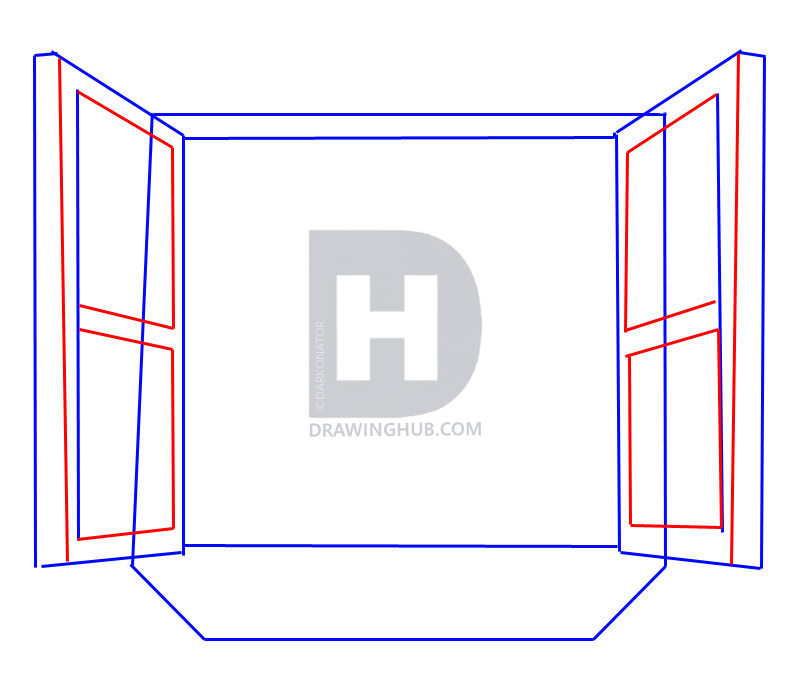 800x690 How To Draw A Window, Step - Shutter Drawing