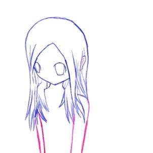 302x302 how to draw a shy anime girl, step - Shy Girl Drawing