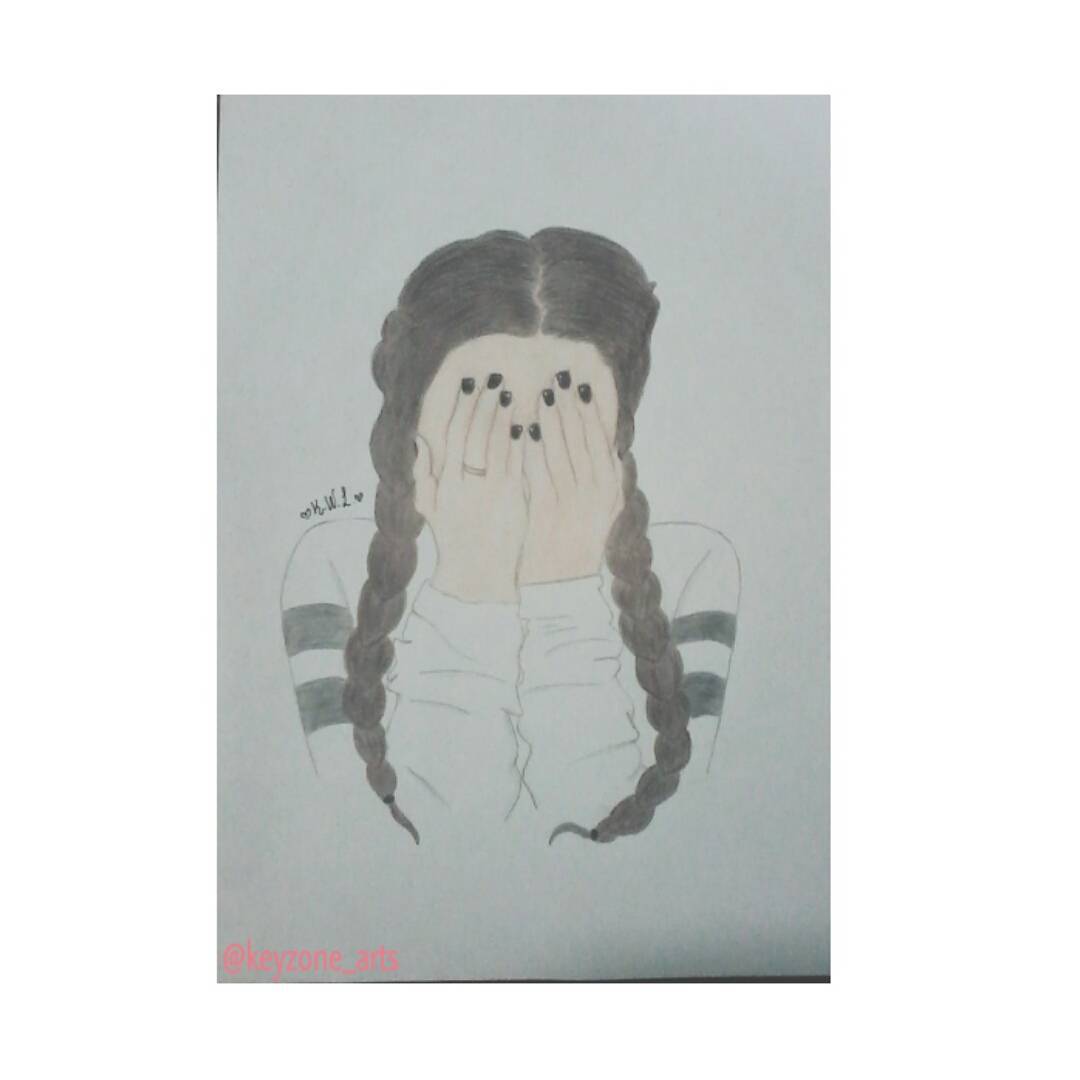 1080x1080 keyshell's art blog shy girl - Shy Girl Drawing