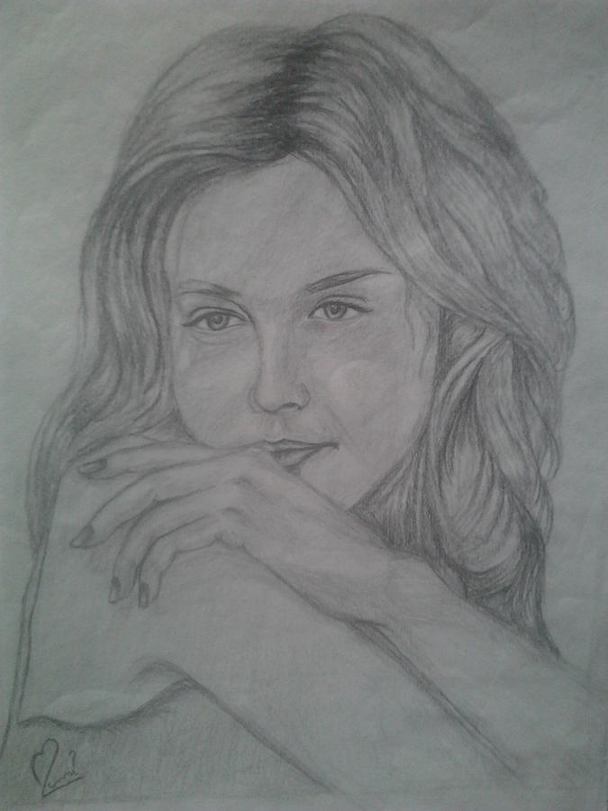 675x900 shy girl drawing - Shy Girl Drawing