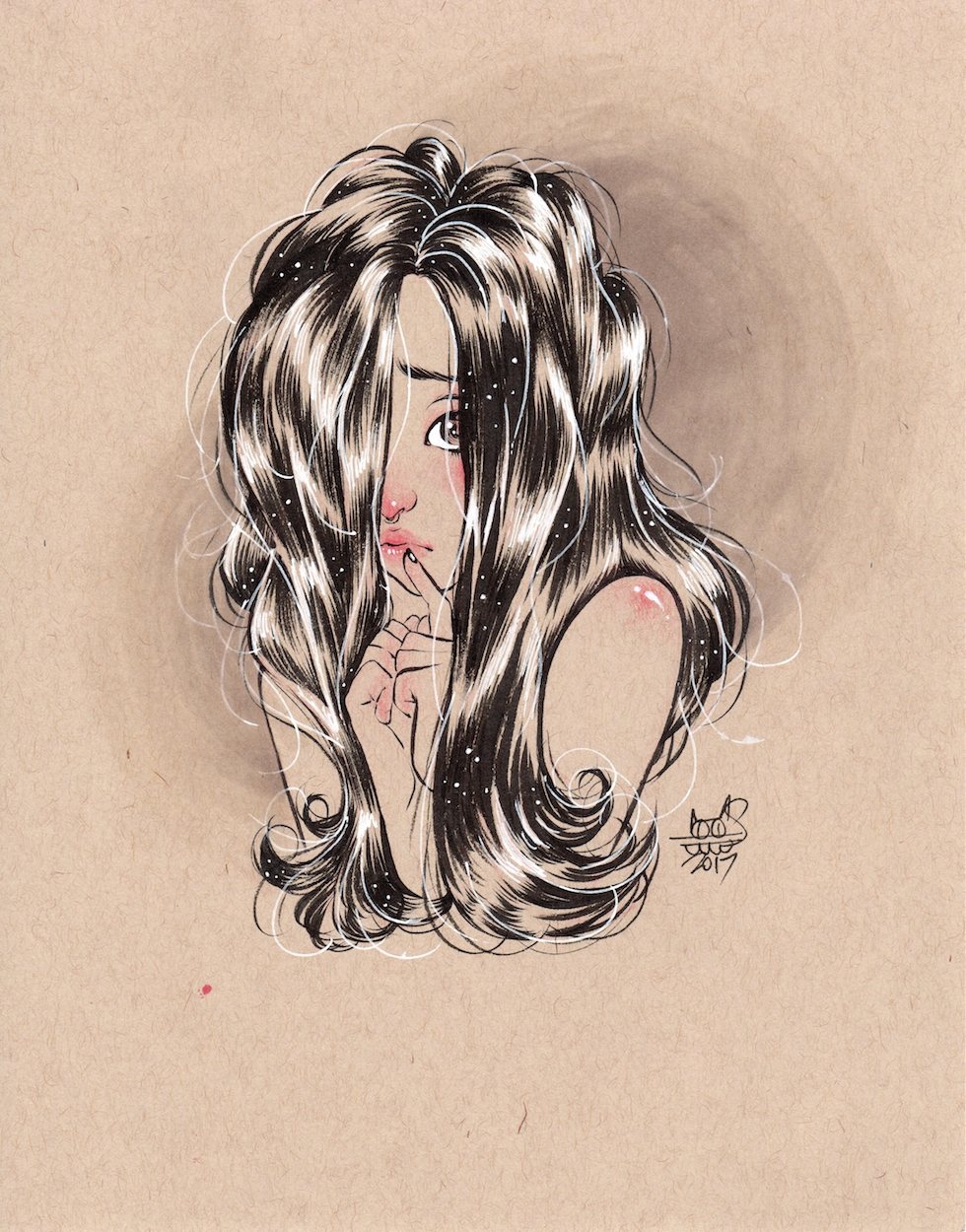980x1250 shy girl - Shy Girl Drawing