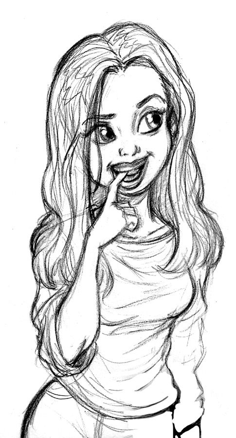 485x900 shy girl - Shy Girl Drawing