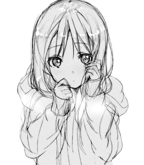 500x575 cute shy girl manga u - Shy Girl Drawing