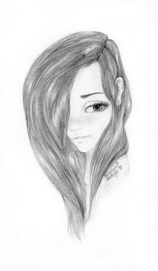 320x547 shy - Shy Girl Drawing