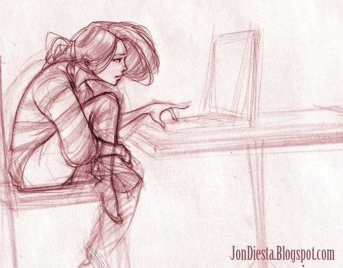 500x391 shy girl drawing discovered - Shy Girl Drawing
