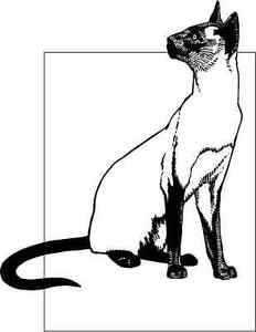 232x300 siamese cat,animal, car decal sticker ebay - Siamese Cat Line Drawing