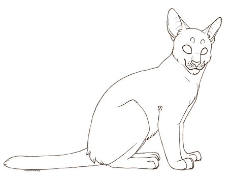 455x350 siamese cat lineart - Siamese Cat Line Drawing