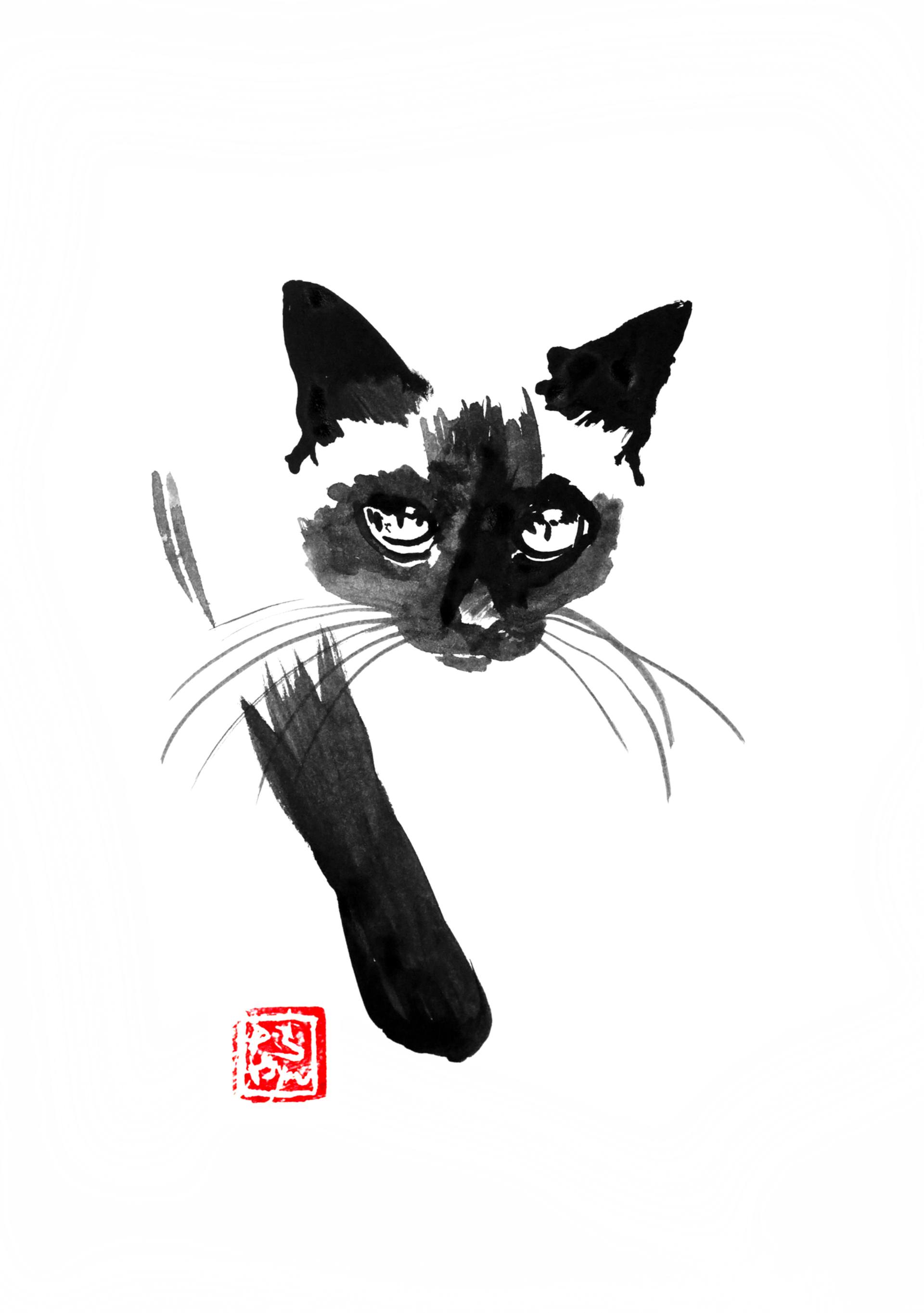 Siamese Cat Line Drawing at PaintingValley.com | Explore collection of ...