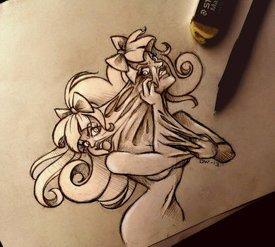 389x350 siamese twins - Siamese Twins Drawing