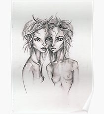 210x230 Conjoined Twins Drawing Posters Redbubble - Siamese Twins Drawing