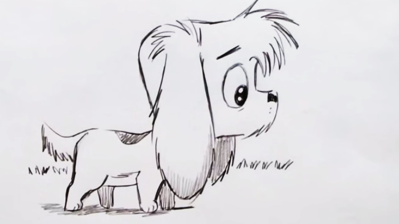 1280x720 How To Draw A Cute Cartoon Dog - Sick Dog Drawing