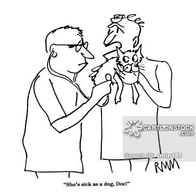 400x400 Sick As A Dog Cartoons And Comics - Sick Dog Drawing