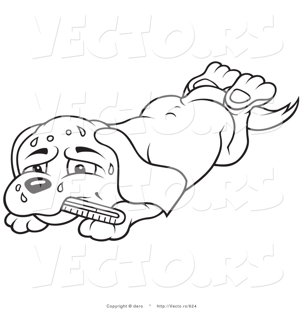 1024x1044 Sick Dog Cartoon Drawing - Sick Dog Drawing