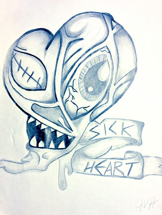 542x720 Heart Sick - Sick Drawings