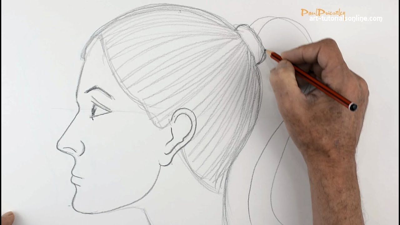 1280x720 How To Draw A Girl's Face Side View - Side Drawing