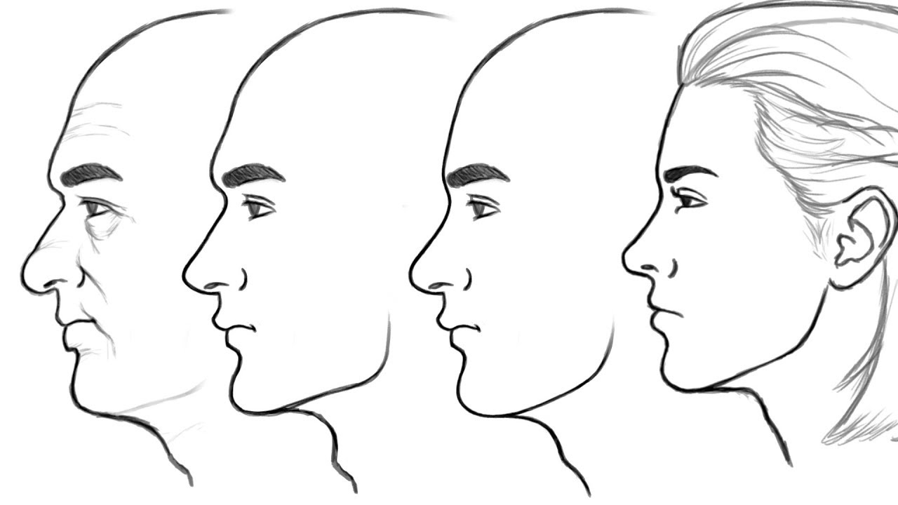 1280x720 How To Draw Faces From The Side - Side Face Drawing