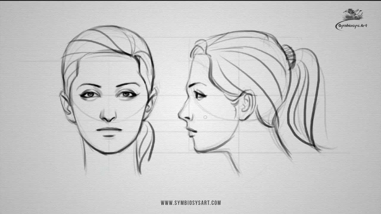 1280x720 How To Draw A Female Face - Side Face Drawing