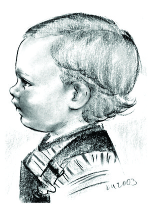 301x422 Side View Portrait - Side Portrait Drawing