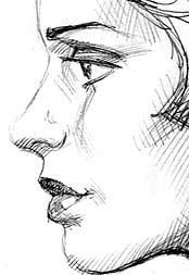 174x253 Side Face Bleistiftportrait Profile Drawing - Side Portrait Drawing